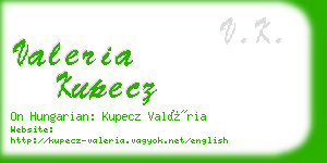 valeria kupecz business card